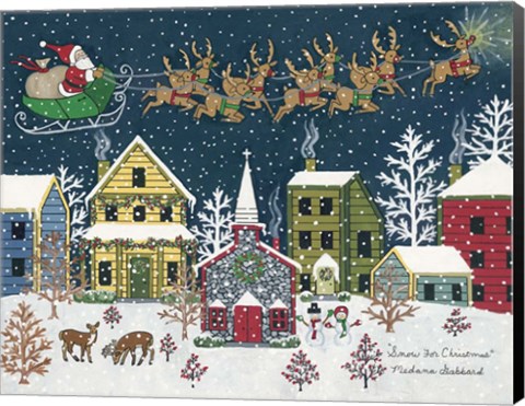 Framed Snow For Christmas Print
