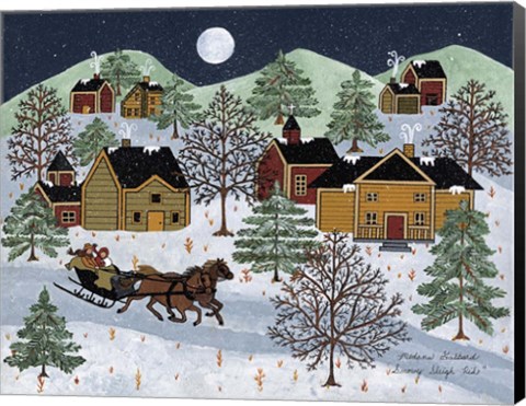 Framed Snowy Sleigh Ride Print