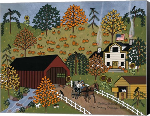 Framed Country Carriage Ride Print