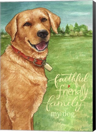 Framed Yellow Lab Friend Print