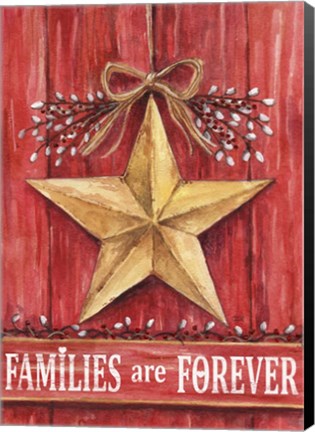 Framed Gold Barn Star Families Are Forever Print
