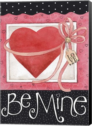 Framed Pink Heart Be Mine Print