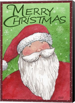 Framed Merry Christmas Santa In Red Print