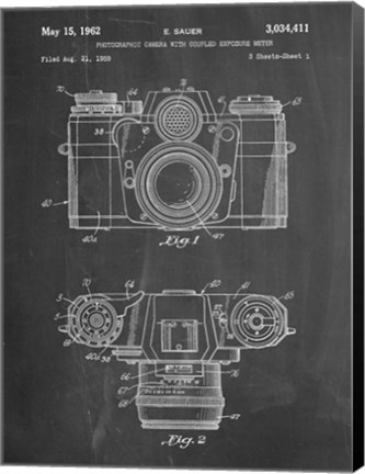 Framed Photographic Camera With Coupled Exposure Meter Patent - Chalkboard Print