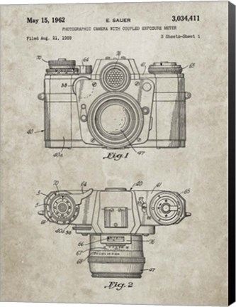 Framed Photographic Camera With Coupled Exposure Meter Patent - Sandstone Print