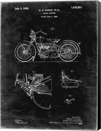 Framed Cycle Support Patent - Black Grunge Print
