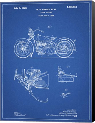 Framed Cycle Support Patent - Blueprint Print