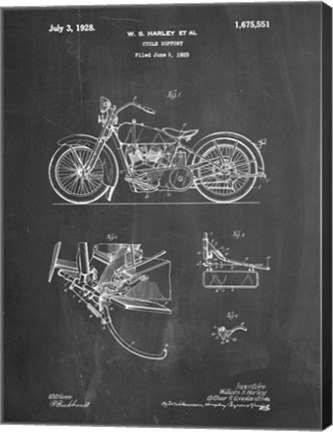 Framed Cycle Support Patent - Chalkboard Print