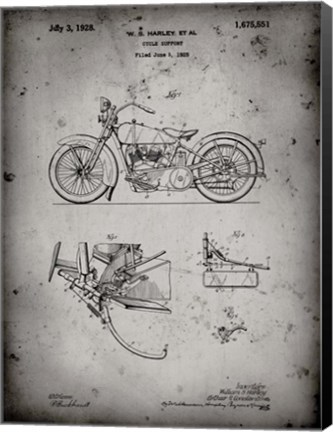 Framed Cycle Support Patent - Faded Grey Print