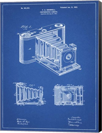Framed Photographic Camera Patent - Blueprint Print