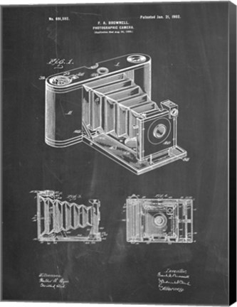 Framed Photographic Camera Patent - Chalkboard Print
