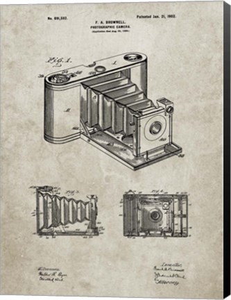 Framed Photographic Camera Patent - Sandstone Print