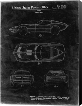 Framed Vehicle Body Patent - Black Grunge Print