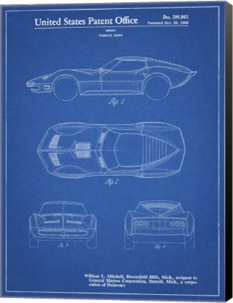 Framed Vehicle Body Patent - Blueprint Print