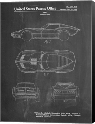 Framed Vehicle Body Patent - Chalkboard Print
