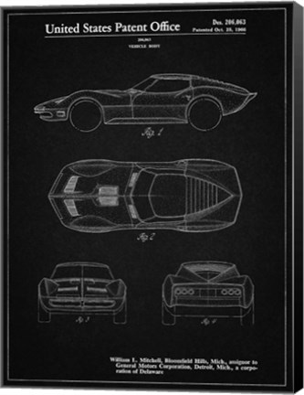 Framed Vehicle Body Patent - Vintage Black Print
