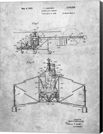 Framed Direct-Lift Aircraft Patent - Slate Print
