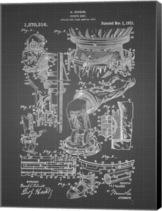Framed Diver&#39;s Suit Patent - Black Grid Print