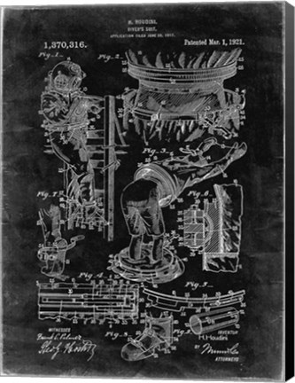 Framed Diver's Suit Patent - Black Grunge Print