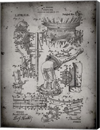 Framed Diver&#39;s Suit Patent - Faded Grey Print