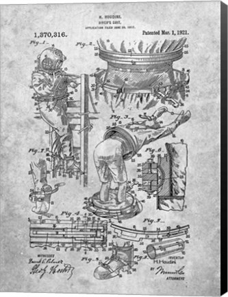 Framed Diver&#39;s Suit Patent - Slate Print