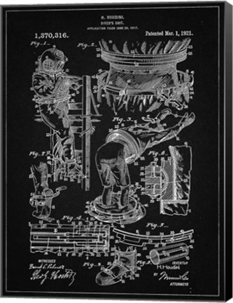 Framed Diver's Suit Patent - Vintage Black Print