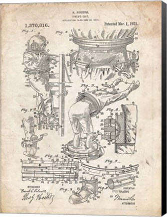 Framed Diver&#39;s Suit Patent - Vintage Parchment Print