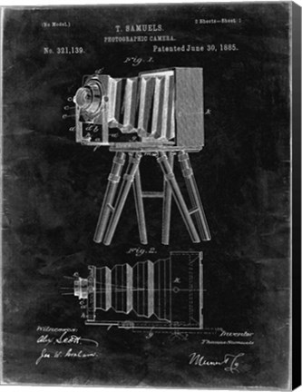 Framed Photographic Camera Patent - Black Grunge Print