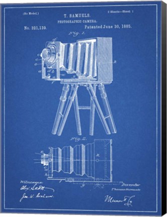 Framed Photographic Camera Patent - Blueprint Print