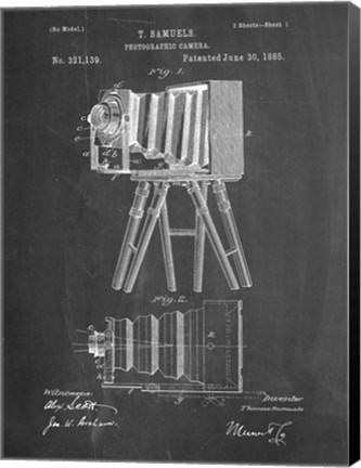Framed Photographic Camera Patent - Chalkboard Print