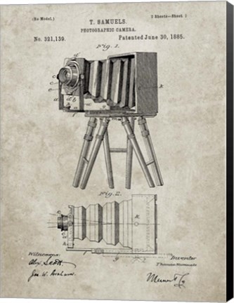 Framed Photographic Camera Patent - Sandstone Print