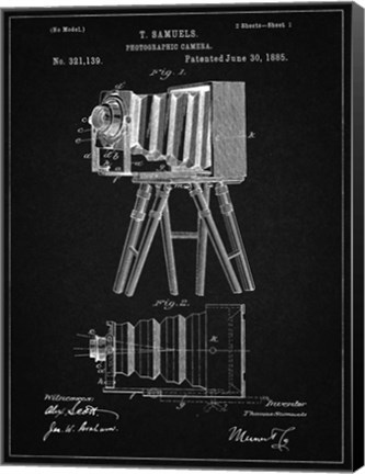 Framed Photographic Camera Patent - Vintage Black Print