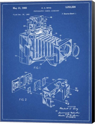 Framed Photographic Camera Accessory Patent - Blueprint Print