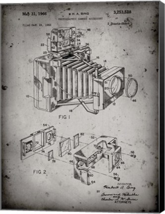 Framed Photographic Camera Accessory Patent - Faded Grey Print