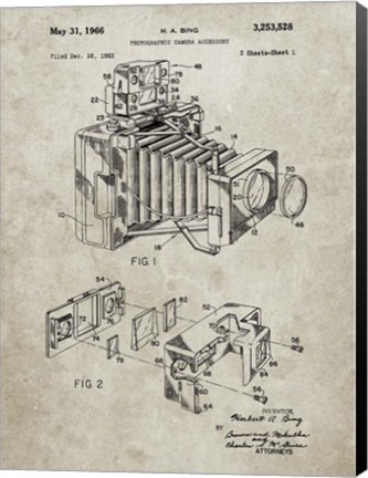 Framed Photographic Camera Accessory Patent - Sandstone Print