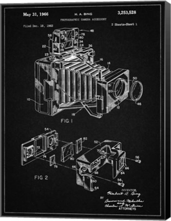 Framed Photographic Camera Accessory Patent - Vintage Black Print