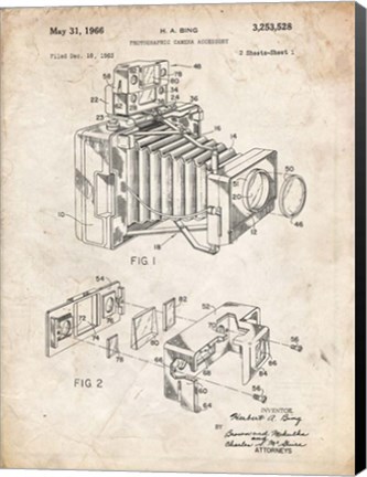Framed Photographic Camera Accessory Patent - Vintage Parchment Print