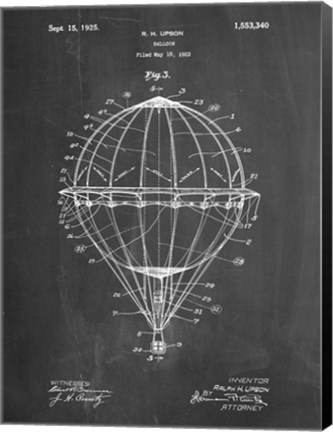 Framed Balloon Patent - Chalkboard Print