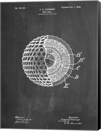 Framed Golf Ball Patent - Chalkboard Print