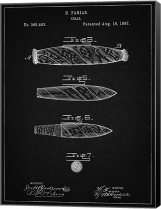Framed Cigar Patent - Vintage Black Print