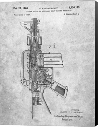 Framed Firearm With Auxiliary Bolt Closure Mechanism Patent - Slate Print
