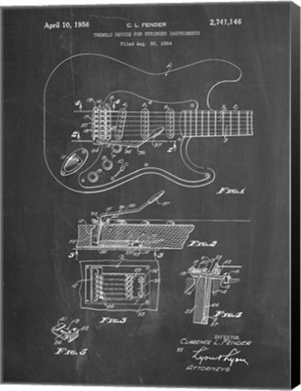 Framed Tremolo Device for Stringed Instruments Patent - Chalkboard Print