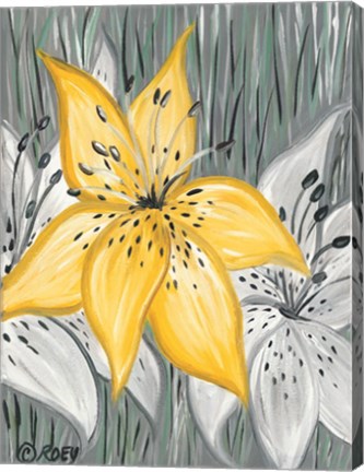 Framed Tiger Lily in Yellow Print