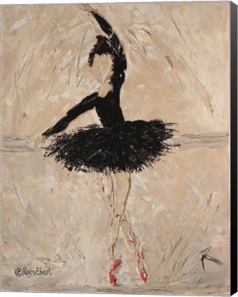 Framed Ballerina with Scarlet Pointe Shoes Print