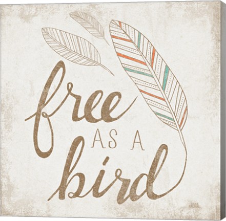 Framed Free as a Bird Beige Print