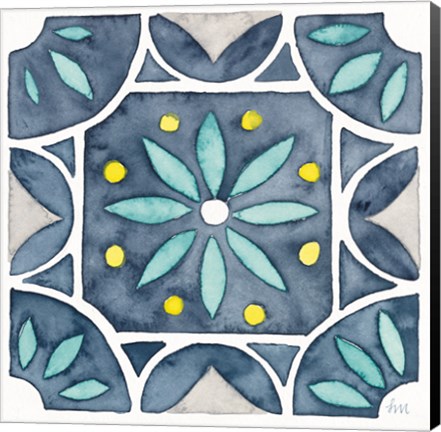 Framed Garden Getaway Tile VIII Blue Print