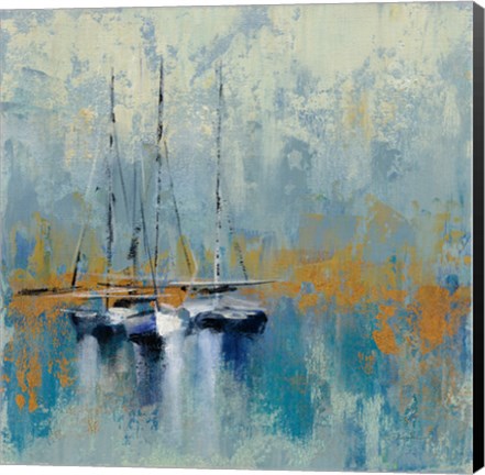 Framed Boats in the Harbor III Print