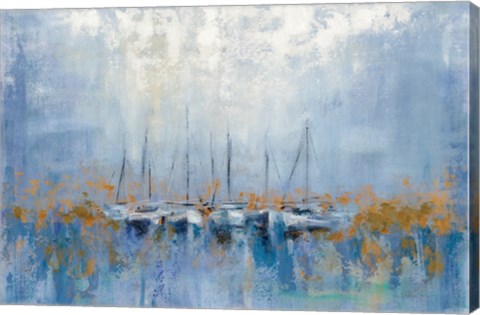 Framed Boats in the Harbor I Print