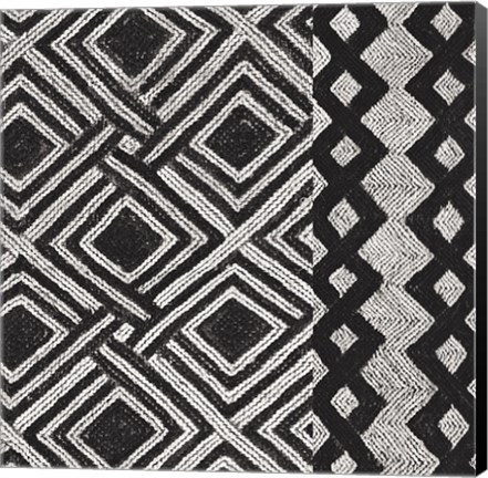 Framed Kuba Cloth Mat III BW Print