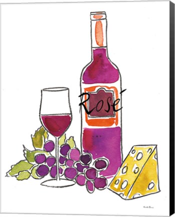 Framed Wine Time III Rose Print